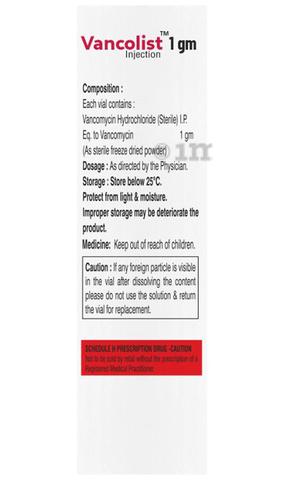 Vancolist 1 gm Injection image Vancolist 1 gm Injection image