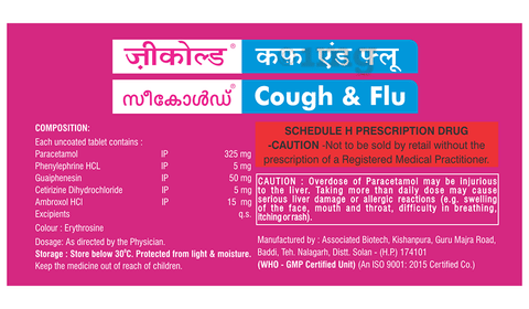 Zeecold Cough & Flu Tablet image