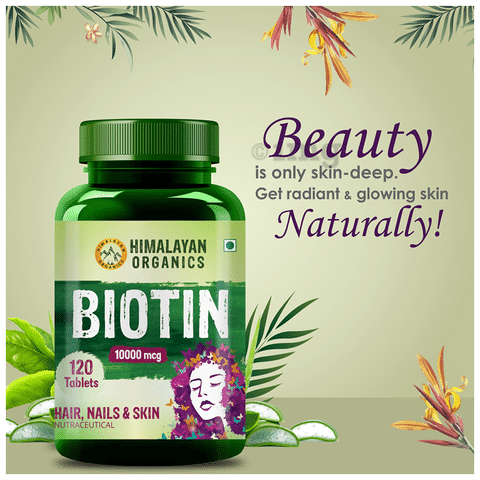 Himalayan Organics Biotin 10000mcg Tablet: Buy bottle of 120 tablets at  best price in India | 1mg