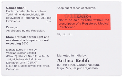 Terbitek 250mg Tablet image