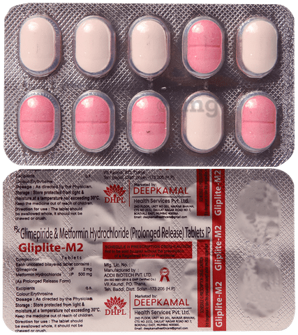 Gliplite M 2mg/500mg Tablet PR