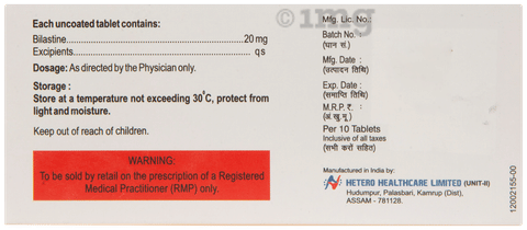 Bilaset 20mg Tablet image Bilaset 20mg Tablet image