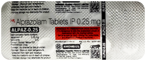 Alpaz 0.25 Tablet image Alpaz 0.25 Tablet image
