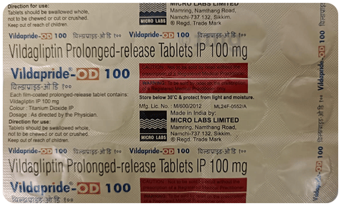 Vildapride-OD 100 Tablet PR image