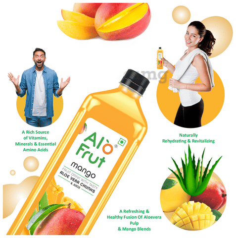 Alo Frut Mango Aloevera Chunks Juice: Buy bottle of Ltr