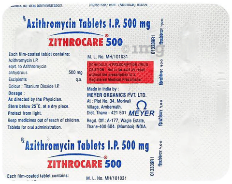 Zithrocare 500mg Tablet image