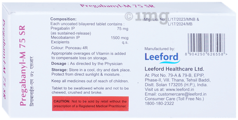 Pregabanyl-M 75 SR Tablet image Pregabanyl-M 75 SR Tablet image