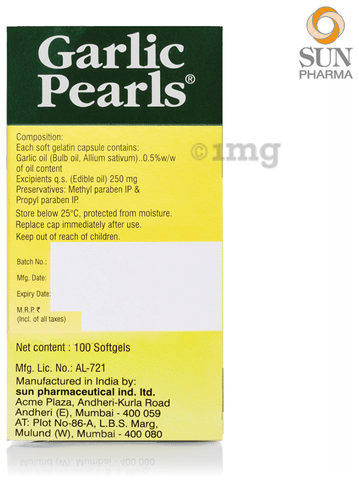 Garlic pearls shop sun pharma price