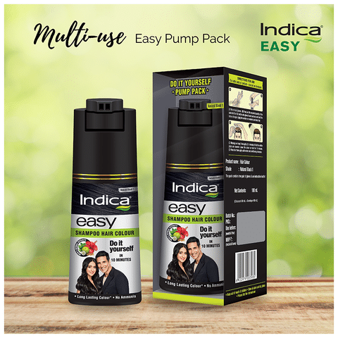 Buy Indica Easy 10 Minutes Hair Color Shampoo Natural Black Colour 18ml   Pack 12 Online at Low Prices in India  Amazonin