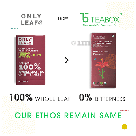 Teabox Organic Hibiscus Cinnamon Clove Green Tea Bag (2gm Each