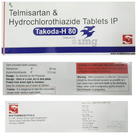 Takoda H 80mg/12.5mg Tablet