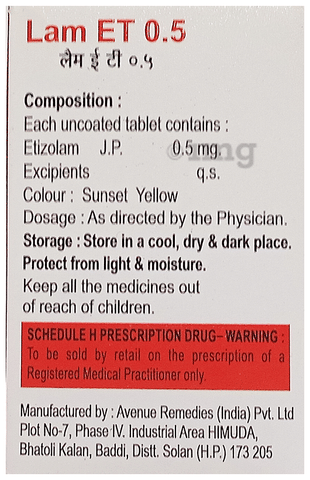 Lam ET 0.5 Tablet image