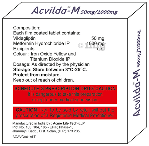 Acvilda-M 1000mg/50mg Tablet