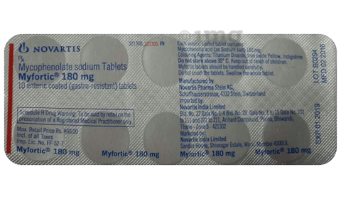 Myfortic 180mg Tablet image