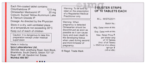 CTD-O 12.5/20 Tablet