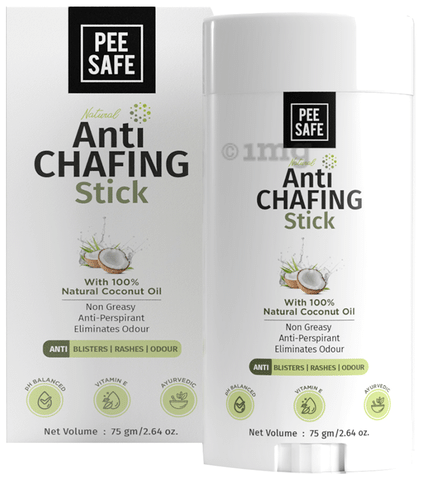 Pee Safe Anti Chafing Stick For Men & Women, 75Gm, For Chafing, Blisters,  Rashes & Odour, 100% Natural Coconut Oil, Paraben & Silicone Free, Maintain Skin'S Ph