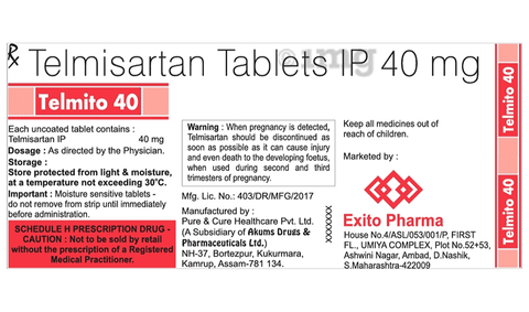 Telmito 40 Tablet image Telmito 40 Tablet image