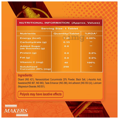 Makers Chatpata Curcumin Chewable Tablet image Makers Chatpata Curcumin Chewable Tablet image