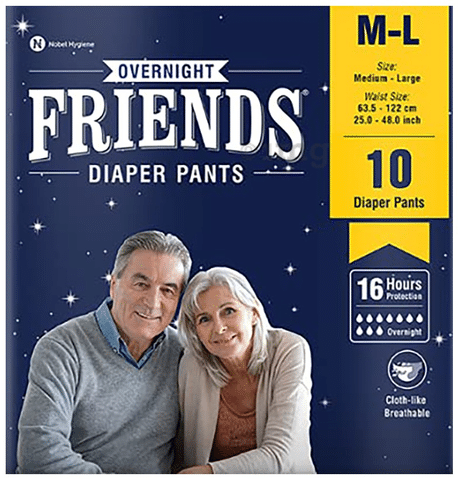 Buy Friends Overnight Adult Diapers Pants Style L-XL, 10 pcs Online at Best  Prices | Wellness Forever