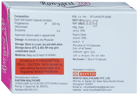 Ronygest 200mg Capsule image