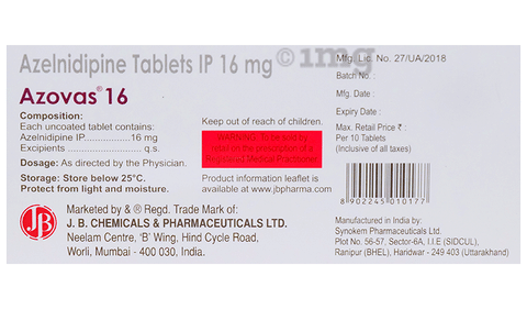 Azovas 16mg Tablet image