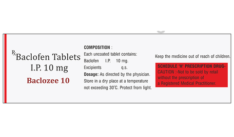Baclozee 10mg Tablet image Baclozee 10mg Tablet image