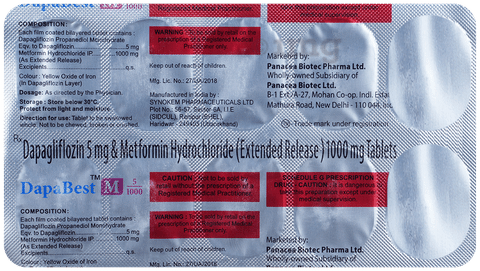 Dapabest M 5mg/1000mg Tablet ER