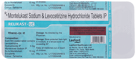 Relikast LC 5mg/10mg Tablet image Relikast LC 5mg/10mg Tablet image