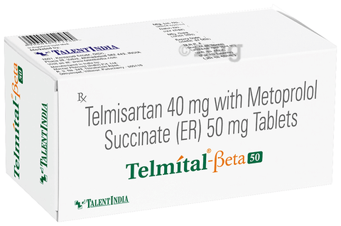 Telmital-Beta 50 Tablet ER image Telmital-Beta 50 Tablet ER image