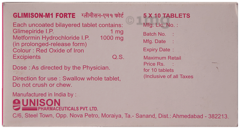 Glimison-M 1 Forte Tablet PR image Glimison-M 1 Forte Tablet PR image
