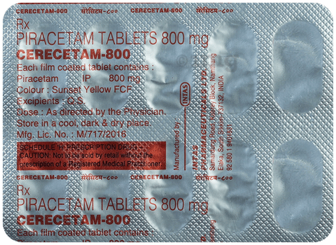Cerecetam 800 Tablet image