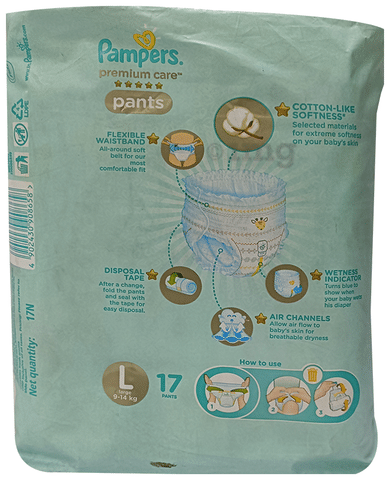 Buy Pampers Premium Care Diapers - Large Online at Best Price of Rs 965 -  bigbasket