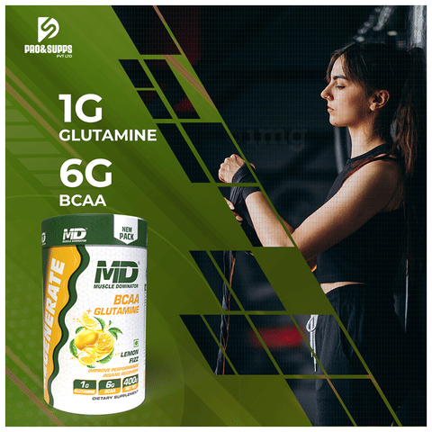 Muscle Dominator BCAA+ Glutamine Powder Lemon Fizz: Buy jar of