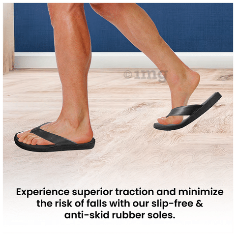 Tata 1mg Ortho Slippers Men Size 9 Black Buy packet of 1.0 Unit