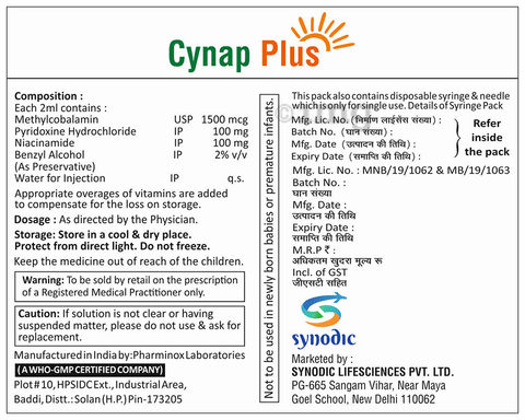Cynap Plus Injection