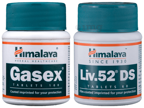 Himalaya Combo Pack of Liv. 52 DS Tablet & Gasex Tablet