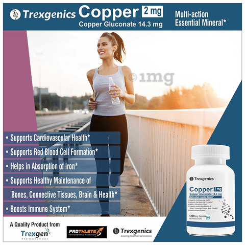 Trexgenics Copper 2mg Veg Capsule: Buy bottle of 120.0 vegicaps at