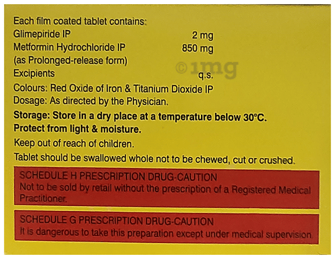 Glycomet-GP 2/850 Tablet PR image Glycomet-GP 2/850 Tablet PR image