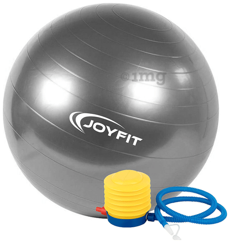 Joyfit Yoga Ball with Inflation Pump Grey Medium