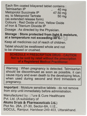 Telicus MT 40mg/50mg Tablet image Telicus MT 40mg/50mg Tablet image