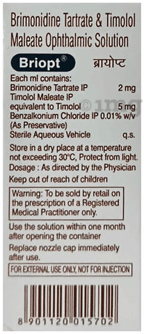 Briopt Ophthalmic Solution image Briopt Ophthalmic Solution image