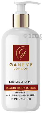 Ganeve London Luxury Body Lotion Ginger Rose Buy pump bottle of