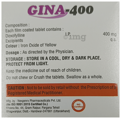 Gina 400 Tablet image Gina 400 Tablet image
