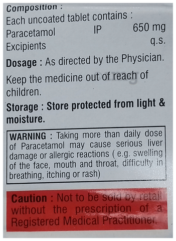 Paramol 650 Tablet image