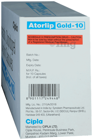 Atorlip Gold 10 Capsule image