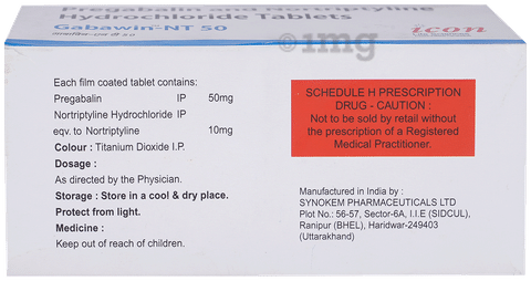 Gabawin-NT 50mg/10mg Tablet