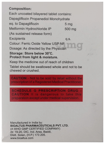 Dapaclan M 5/500 Tablet SR image