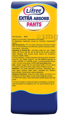 Buy LIFREE SLIM ABSORB PANTS LARGE - 10 PANTS Online & Get Upto 60% OFF at  PharmEasy