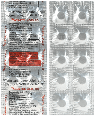 Tigatel AMH 80mg/5mg/12.5mg Tablet