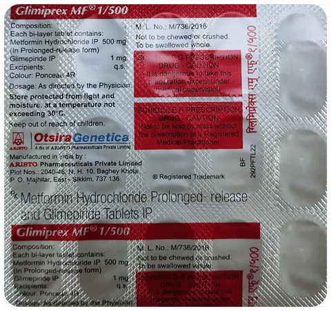 Glimiprex MF 1/500 Tablet PR image Glimiprex MF 1/500 Tablet PR image